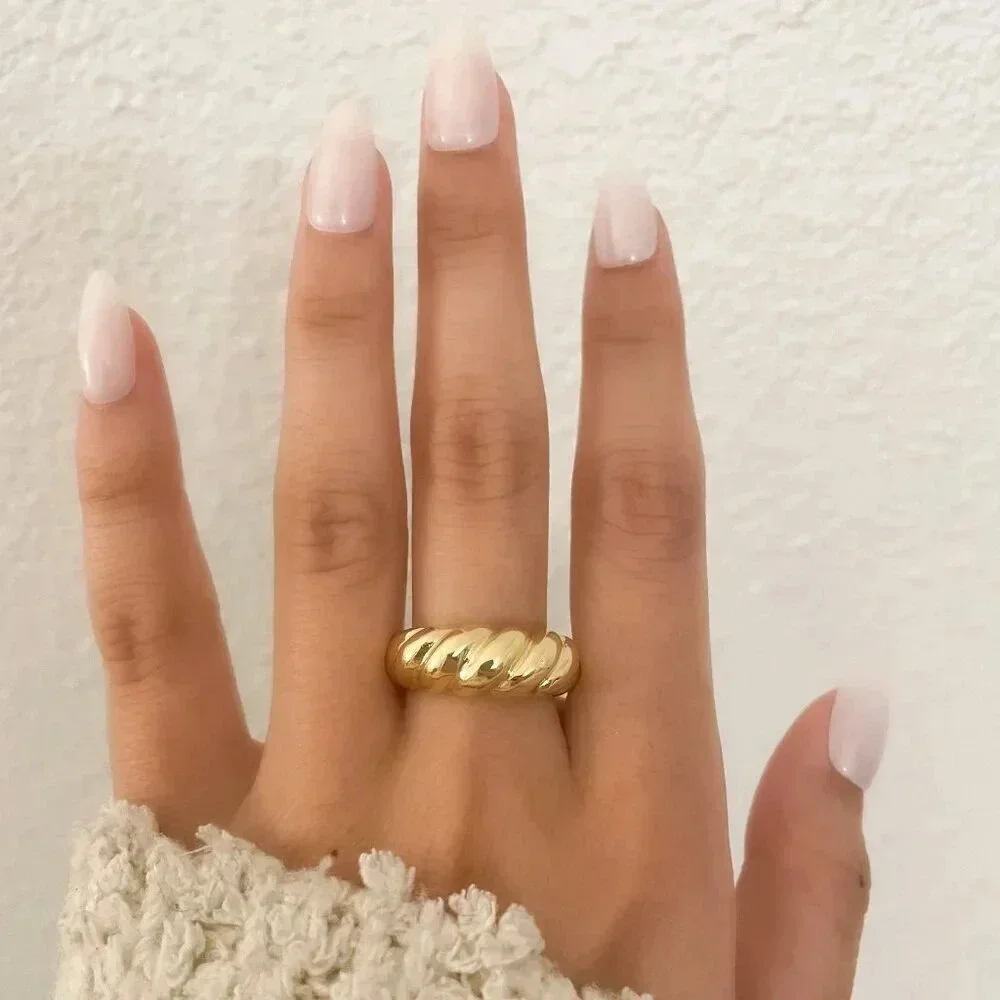 925 Sterling Silver Croissant Ring Statement Ring Chunky Thick Ring